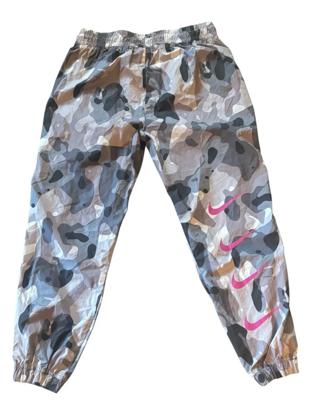 Nike Windbreaker Grey/Pink Camo Track Joggers Size M - like new